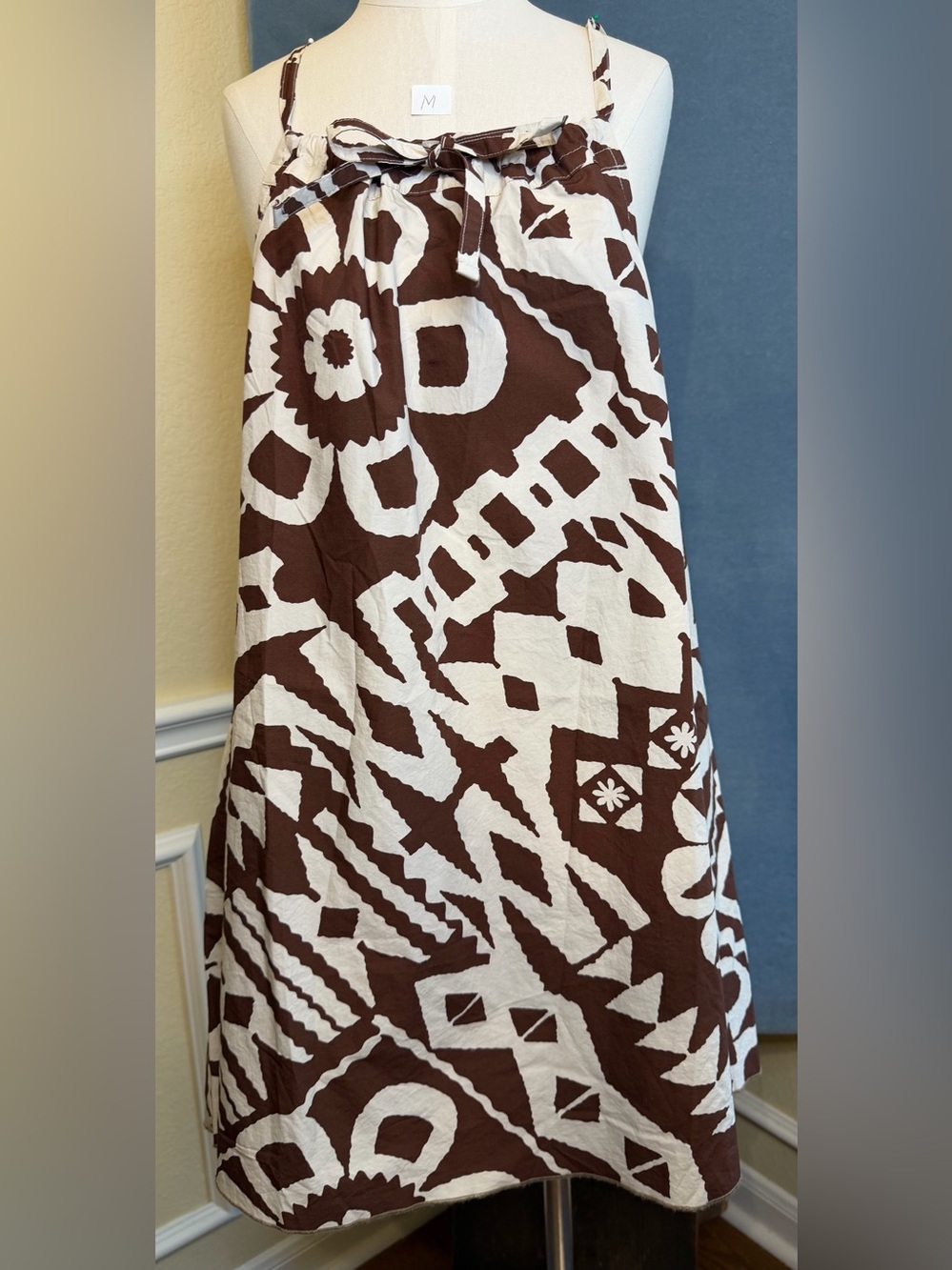 Urban Outfitters Brown and White Geometric Swim Coverup NWT Size Medium